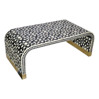 Table basse en os incrusté de style Art déco indien, avec taille et design personnalisables, table de luxe