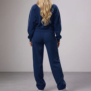 Novedad 2026: Conjunto de 2 piezas de algodón 100% de alto gramaje para invierno, chándal vintage bordado, ajuste cómodo, color liso, estilo Hip Hop - Product Image 6