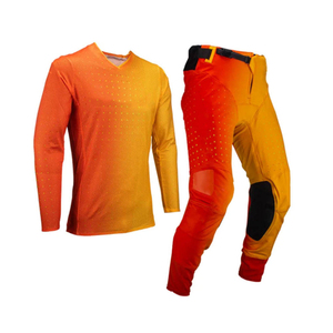 Traje de Motociclismo para Hombre, Manga Larga, Degradado Naranja Amarillo, Poliéster de Secado Rápido, para Todas las Temporadas - Product Image 1