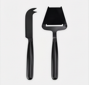 Stainless Steel <b>Cheese</b> Spatula <b>Set</b> With Sleek Black Finishing Elegant Cutlery For Wedding Home And Restaurant Serving - Product Image 1