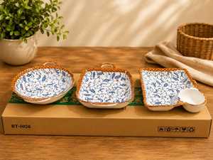 Premium Luxury Eco-Friendly Ceramic <b>Mats</b> & Pads Set Traditional Indian Style <b>Round</b> 300mm Diameter - Product Image 2