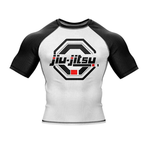 MMA Compression Shirts Wholesale Gym Training Base Layer Quarter Sleeve Body Fit Shirts Custom Graphic BJJ Grappling Uniform Set - Product Image 1