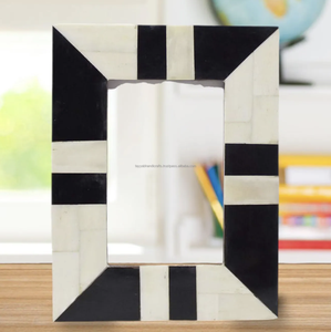 Marco de fotos con incrustaciones de hueso de madera hecho a mano hermoso personalizado decoración India de la mejor calidad de la India - Product Image 1