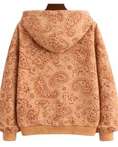 Sudadera con Capucha para Mujer, Diseño Paisley Beige Personalizado, Felpa de Algodón, Estilo Casual, Fabricante Personalizado, Proveedor de Ropa Urbana al por Mayor - Product Image 2