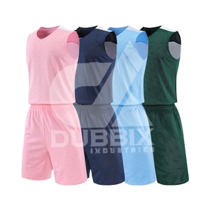 Conjunto de Uniforme de Entrenamiento Transpirable Personalizable para Hombre 2024, Jersey de Baloncesto Reversible Personalizado, 100% Poliéster, Equipo Personalizado - Product Image 2