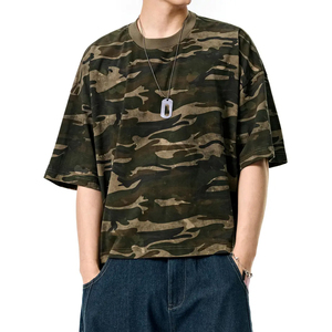 เสื้อยืดออกกำลังกายแบบกำหนดเอง ผ้าฝ้าย 100% ทรงโอเวอร์ไซส์ คอกลม ผ้าถัก ระบายอากาศได้ดี พิมพ์โลโก้ ขายส่ง - Product Image 1