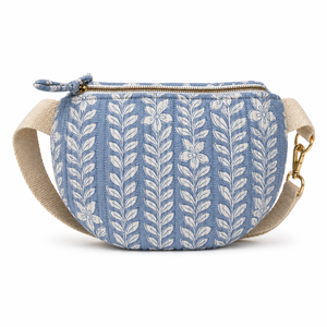 Sacs banane en coton écologiques imprimés au bloc pour femmes, sacs bandoulière personnalisés pour usage quotidien, randonnée, jogging, avec fermeture éclair durable - Product Image 4