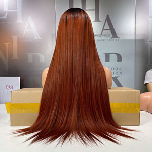 Perruque sans colle super doublement étirée, cheveux humains vietnamiens de couleur brune ombrée, cuticule complète alignée - Product Image 4