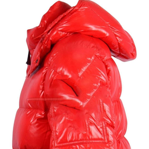 Veste matelassée à capuche rouge pour homme, col montant, fermeture éclair, imperméable, écologique, séchage rapide, rembourrage en polyester et coton, hiver - Product Image 2