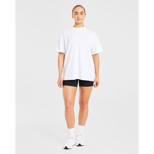 เสื้อยืดออกกำลังกายผู้หญิงทรงหลวมสีขาวรุ่นใหม่ล่าสุด แขนสั้น เนื้อผ้านุ่มเบาพิเศษ ดีไซน์เก๋ ทรงสบาย - Product Image 3