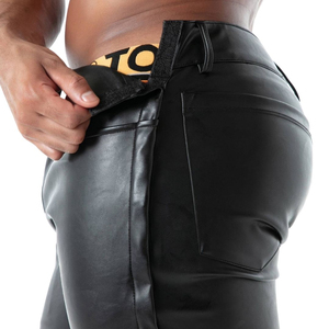 Pantalones de Cuero Estilo Kinky para Hombre, Negros, Ajustados, Sexys, para Discoteca, Fiesta Nocturna, Pantalones de Moda, Estilo Premium - Product Image 6
