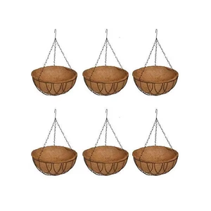 Panier suspendu artisanal en fibre de coco pour plantes, style ferme, écologique et biodégradable, pour jardinage domestique, intérieur/extérieur, décoratif - Product Image 6