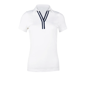 Camiseta de Polo de Golf para Mujer, Corte Holgado, Manga Corta, Transpirable, Color Sólido, Cuello en V, Deportiva, Venta al Por Mayor OEM ODM - Product Image 3