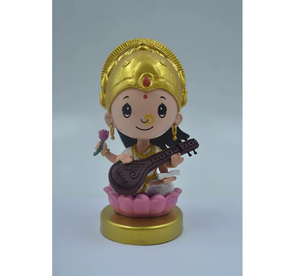 Bobblehead saraswati-น่ารักและขี้เล่นการออกแบบทางศาสนาสำหรับตกแต่งรถยนต์สำนักงานบ้านและของขวัญปีใหม่ - Product Image 1