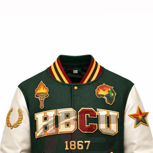 Chaqueta universitaria HBCU para hombre – Chaqueta universitaria estilo retro inspirada en universidades históricamente afiliadas a la comunidad negra - Product Image 2