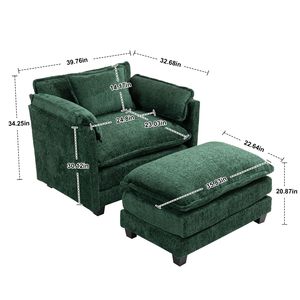 Divano Oversize 55.32*39.76 per Interni, Pouf Portatile in Bouclé, Letto Singolo con Seduta Più Larga, Cuscino Doppio Profondo e Robusto per Soggiorno - Product Image 2