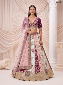 Burgundy Floral Embroidered Ethnic <b>Shawl</b> Mesh Dupatta Net Scarf for <b>Wedding</b> Banquet Bridal Wear - Product Image 5