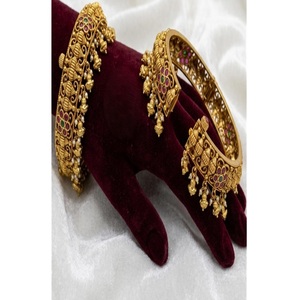 Pretty Premium Quality Brass Gold Plated Moissanite Trendy <b>Bangle</b> Bracelets <b>Set</b> for Women Wedding Gift Party Wear Jewelry - Product Image 1