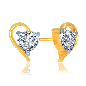 Pendientes de Diamantes con Corte Corazón, Chapados en Oro Amarillo, Diamantes Blancos Cultivados en Laboratorio, Joyería Romántica de Compromiso para Mujer - Product Image 2