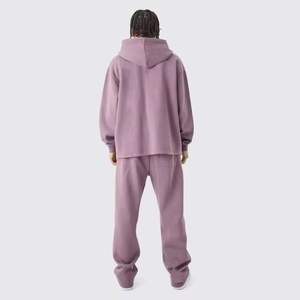Survêtement en nylon streetwear uni personnalisé pour homme, ensemble 2 pièces de haute qualité, léger, ample et oversize, coupe-vent - Product Image 4