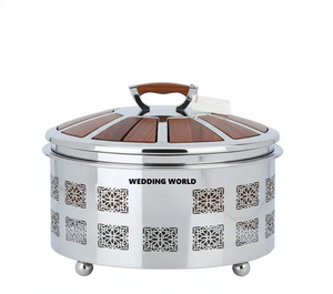 หม้อไฟโลหะคุณภาพเยี่ยม งานแฮนด์เมด ดีไซน์ใหม่ล่าสุด พร้อมอุ่นอาหาร - Product Image 3