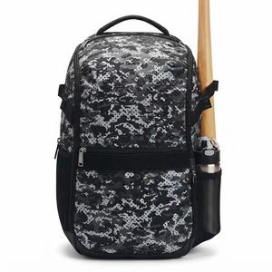 Camouflage Nylon Baseball Backpack with Bat Sleeve and <b>Water</b> <b>Bottle</b> <b>Holder</b> 30-40L Capacity Sports Organizer - Product Image 1