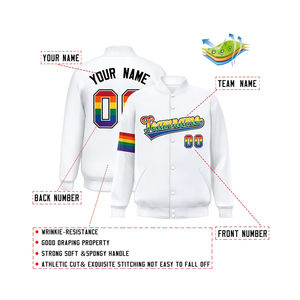 Chaqueta Varsity Personalizada de Béisbol para Hombre, Estilo Urbano, Cuello Alto, Arcoíris, Venta al Por Mayor 2026 - Product Image 2