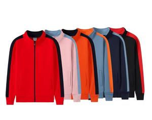 Blouson bomber unisexe en toile enduite, fermeture éclair, col rabattable, vêtement décontracté pour l'automne, couleur unie, respirant, polyester/coton - Product Image 1