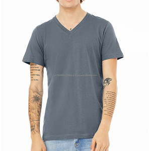 Camiseta Unisex de Manga Corta con Cuello en V, Estilo Jersey, Lisa y Elegante - Product Image 1