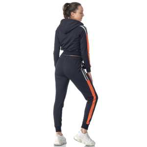 PIHA SPORTS Conjunto Deportivo 2 en 1 para Mujer, Color Azul Marino y Naranja, con Capucha, Chaqueta con Cremallera de Manga Larga, Bolsillos Laterales, Pantalones Deportivos para Correr - Product Image 3