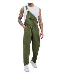 Salopette de travail en coton kaki pour homme, bretelles réglables, pantalon à bretelles confortable, uniforme - Product Image 5