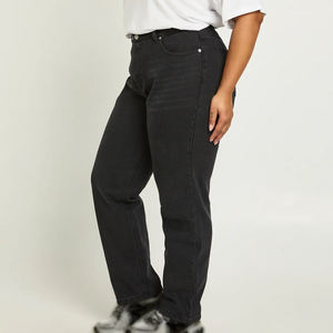 Prix d'usine – Jean droit en denim taille mi-haute pour femme, respirant, avec nœud en coton – Fournisseur en gros de vêtements pour l'exportation - Product Image 2