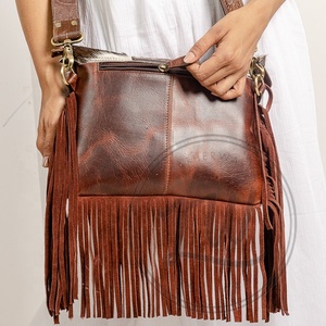 New Real Hand Tooled Floral Print Cowhide Fur Leather Tote Bags Stylish Western Lady Evening Bag Tooled Clutch <b>Unique</b> Combo Sets - Product Image 4