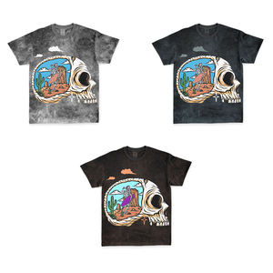 Designer Heavyweight Cotton T Shirts OEM Streetwear T Shirt Men's Graphic T Shirts Oversized <b>Vintage</b> Acid Wash <b>Tee</b> - Product Image 2