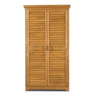 Boîte de rangement de jardin noire à toit incliné en cèdre 87*46.5*160cm, pour espace de rangement jaune - Product Image 1