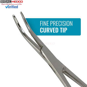 Pinzas Kelly de Bloqueo con Mecanismo de Trinquete, Curvas, de 5-1/2 Pulgadas, Plateadas, de Acero Inoxidable, Instrumento Quirúrgico Manual - Product Image 3