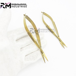 Ciseaux à ressort en or ciseaux de manucure ciseaux à sourcils en acier inoxydable étiquette privée personnalisée et emballage - Product Image 6