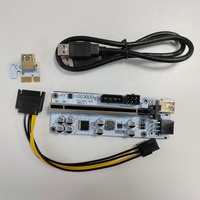 Câble d'extension de carte graphique PCIe GPU Riser 1X à 16X, adaptateur d'alimentation V011 Pro VER12 010S Plus, kit de minage USB 3.0