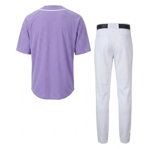 Conjunto de uniforme de béisbol personalizado color lavanda para hombre, jersey de manga corta con pantalón, uniformes de equipo, ropa deportiva, transpirable, de corte atlético. - Product Image 2