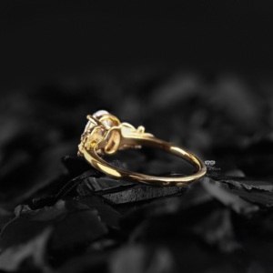 Oval Lab Grown Diamond Engagement <b>Ring</b> 14K Gold Leaf Style Nature Inspired Bridal Wedding <b>Ring</b> Custom Manufacturer Supplier - Product Image 3