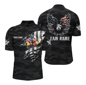 ผู้ผลิตเสื้อเจอร์ซีย์คอซิปแบบกำหนดเอง 8 บอล ขายส่งชุดกีฬา - Product Image 2