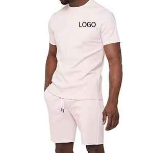 Conjunto Deportivo de Verano para Hombre de Dos Piezas: Camiseta de Manga Corta con Bordado Moderno y Pantalones Cortos Casuales de Punto de Secado Rápido - Product Image 3