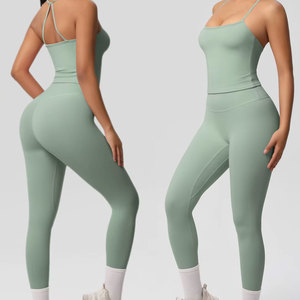 Conjunto de Top de Yoga para Fitness, Traje de Gimnasio, Top Deportivo sin Mangas, Ropa Interior Deportiva con Espalda Cruzada - Product Image 1