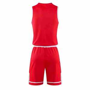Ensemble Maillot et Short de Basketball Personnalisé Rouge Sans Manches Respirant pour Équipe – Vente en Gros - Product Image 3
