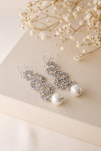 Pendientes Largos de Serpiente con Cuentas y Perlas Onduladas, Elegantes y Modernos, Chapados en Oro, de Plata de Ley, Joyería para Mujer - Product Image 2