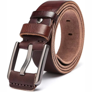 Ceinture décontractée pour homme en cuir véritable OEM, avec boucle en acier, légère et respirante, vente en gros - Product Image 2