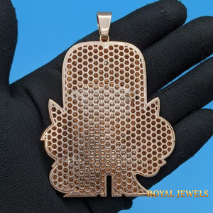 Custom Iced Out Moissanite Pendant 925 Sterling <b>Silver</b> Gold Plated Cartoon <b>Charm</b> for Party Gift - Product Image 2