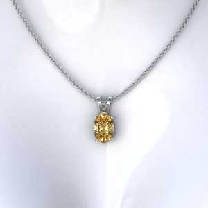 Georgian Oval Cut Moissanite 925 Silver IGI Certified Rhodium Plated Luxury Rope Chain Pendant Necklace for Women - Product Image 2
