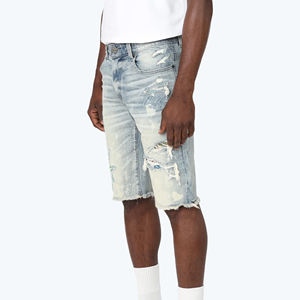 Pantalones Cortos de Mezclilla para Hombre, Diseño Vintage de Alta Calidad, Corte Ajustado, Transpirables, con Botones, Hechos a Medida para Verano - Product Image 3