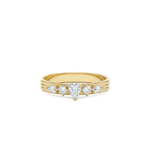 Nouvelle Arrivée Bague de Fiançailles Minimaliste en Or Massif 14K avec Diamant de Laboratoire Poire et Princesse, Sertie à Griffes et Grappe Multi-Pierres - Product Image 1